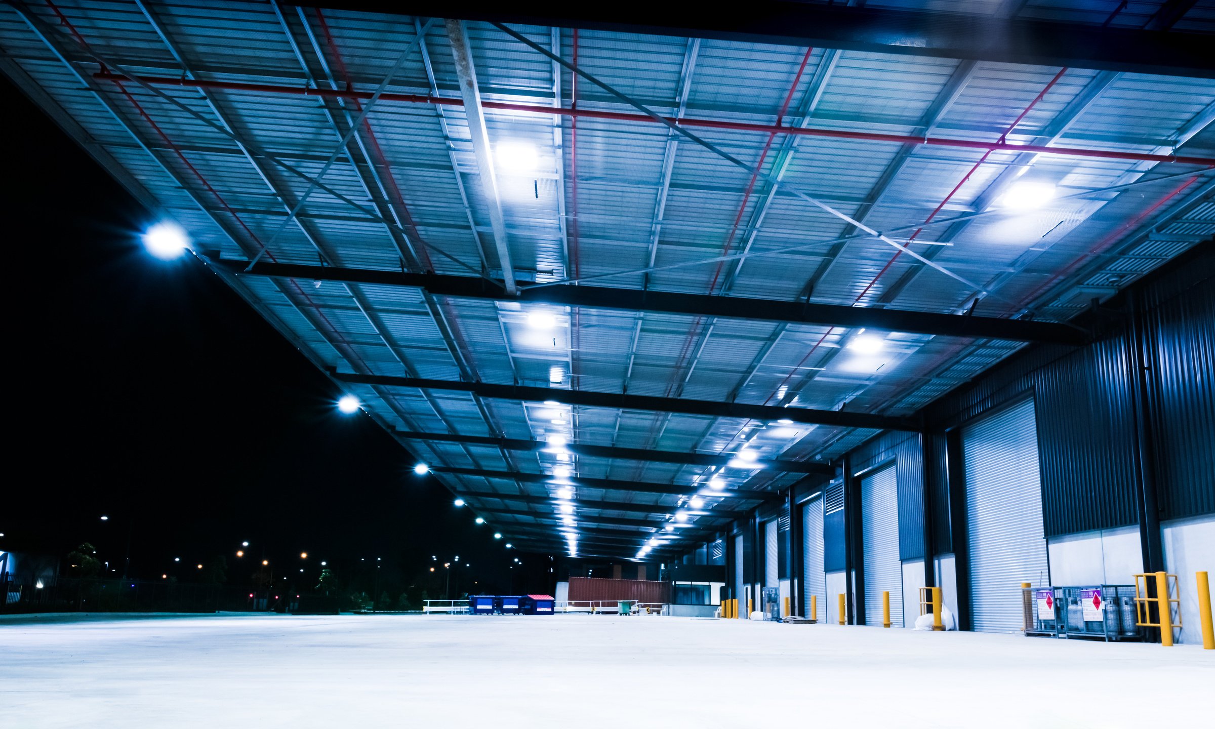 Industrial Warehouse at Night